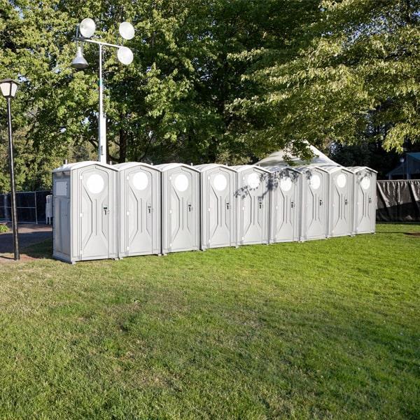 our special event porta potties can accommodate up to several hundred people depending on the number of restrooms rented